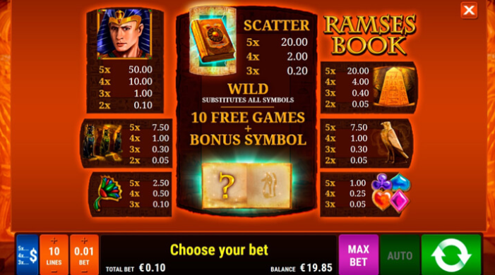 Ramses Book Gamomat Screenshot 2
